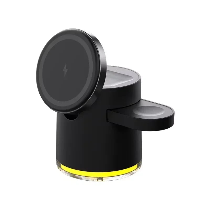 Qi2 Charger with Night lamp 3in1 Magsafe Wireless Chargers Station for iPhone & Samsung Apple Watch Magnetic Accessory