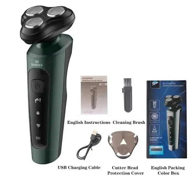 9D Electric Shaver for Men – USB Rechargeable 4-in-1 High-Power Razor