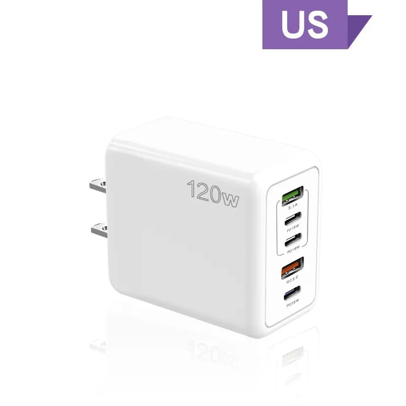 PD 5 Port USB Charger Fast Charging QC3.0 USB C Type C Mobile Phone  For iPhone Huawei Samsung Xiaomi ipad Quick