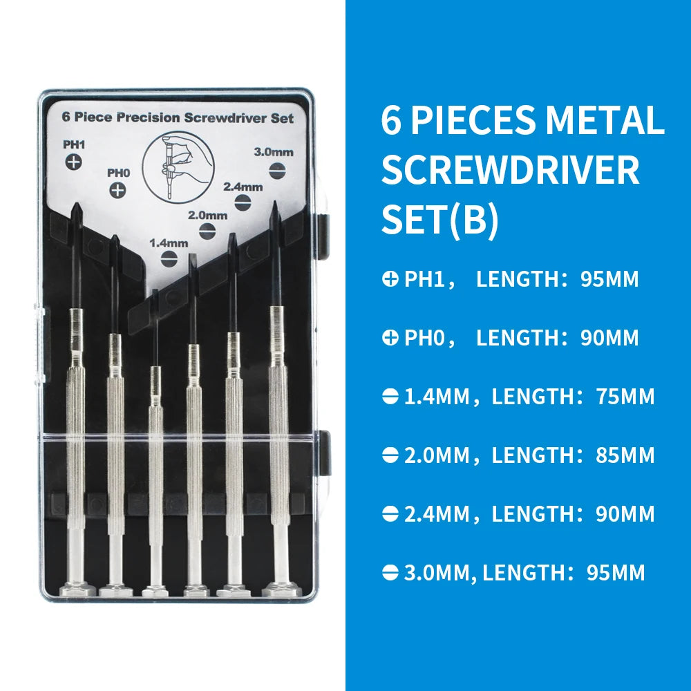 QUALITY 6Pcs/Set Micro Precision Screwdriver Set Mini Watchmakers Tools for Watch Jewelry Glasses Repairs Tool