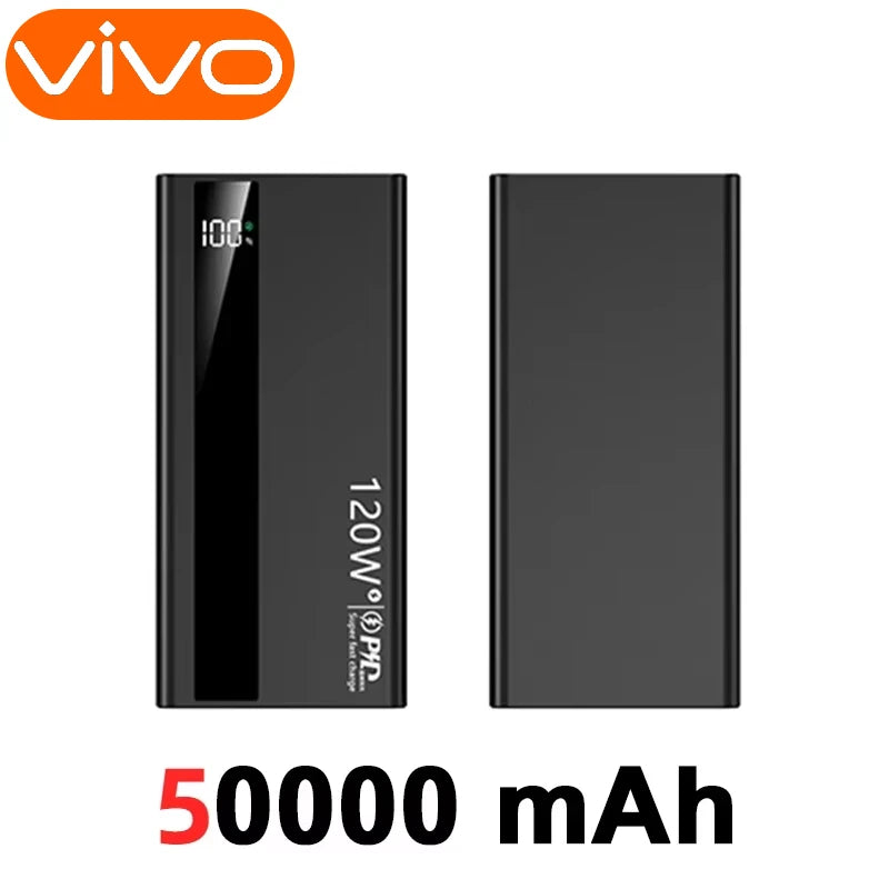 VIVO 120W 200000mAh Power Bank High Capacity Digital Display Fast Charging  Portable  For iPhone Xiaomi 2025