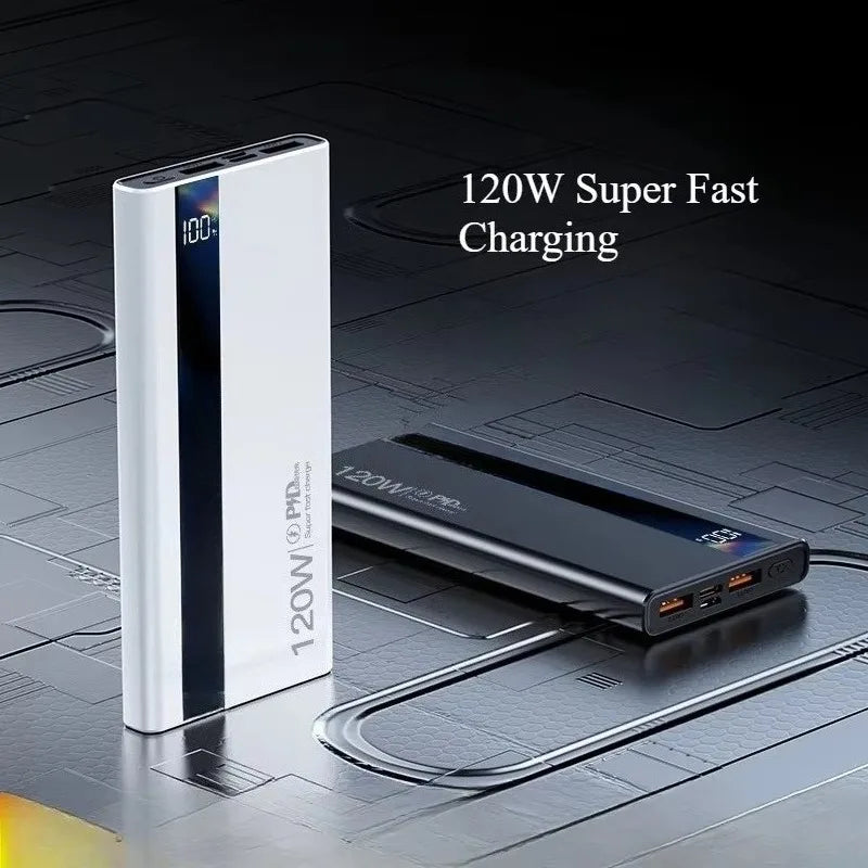 Powerbank 30000mah 120W Super Fast Charging Portable Battery High Capacity Digital Display  For Iphone Samsung