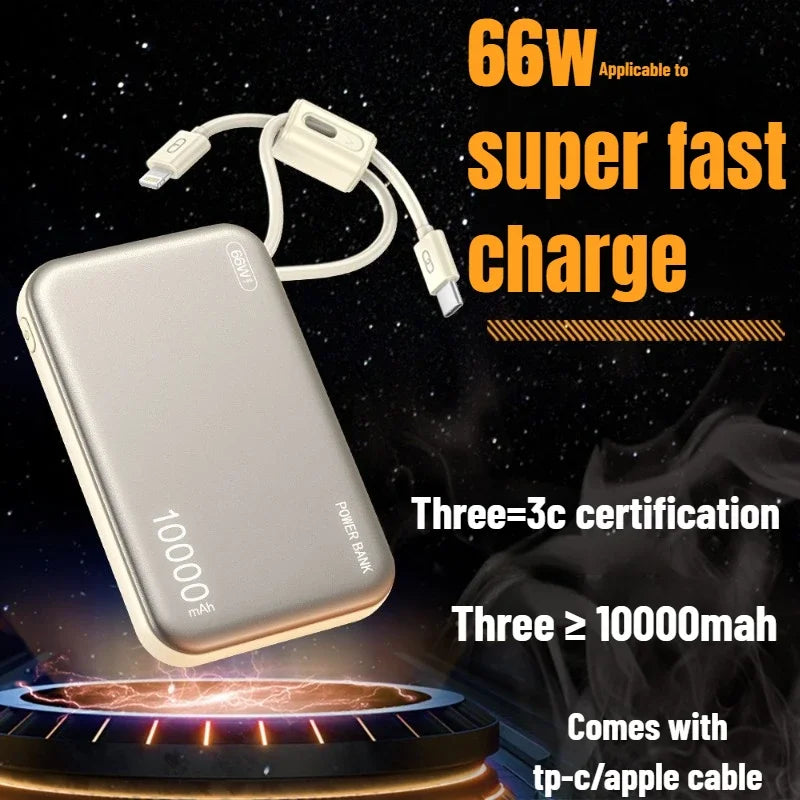 2025 NEW 66W 20000mAh Fast Charge Power Bank CCC Chinese Certification with Cable for Xiaomi Huawei Samsung IPhone