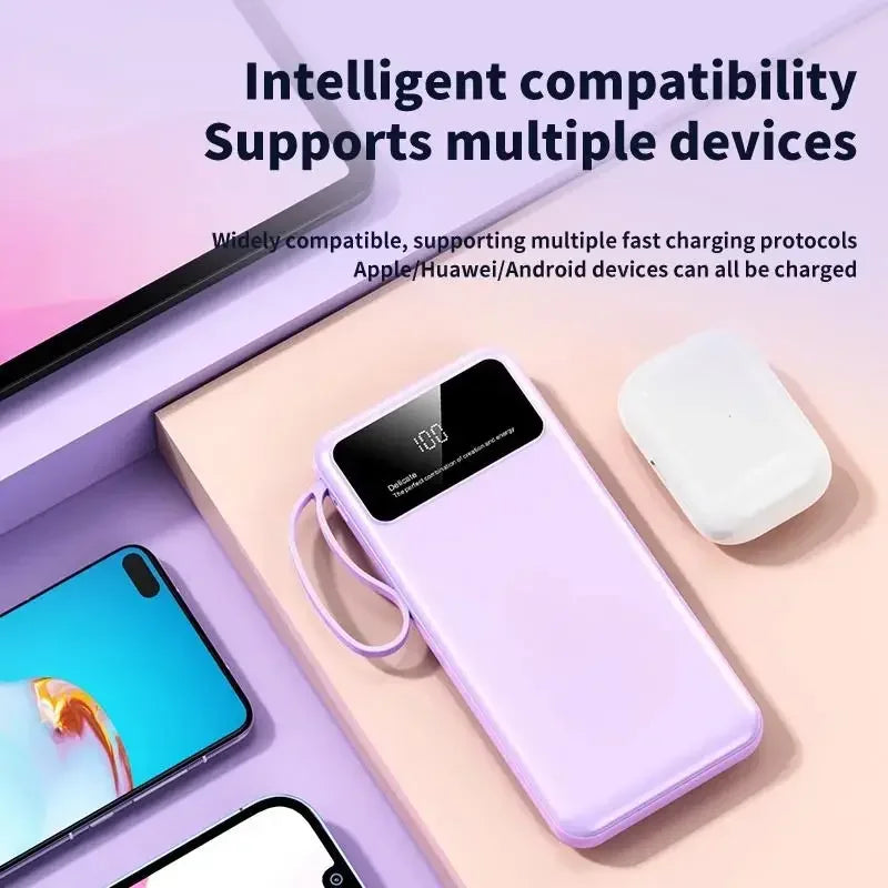 2025 New 50000mAh Power Bank Fast Charging Portable Phone External Battery for IPhone Samsung Xiaomi Huawei