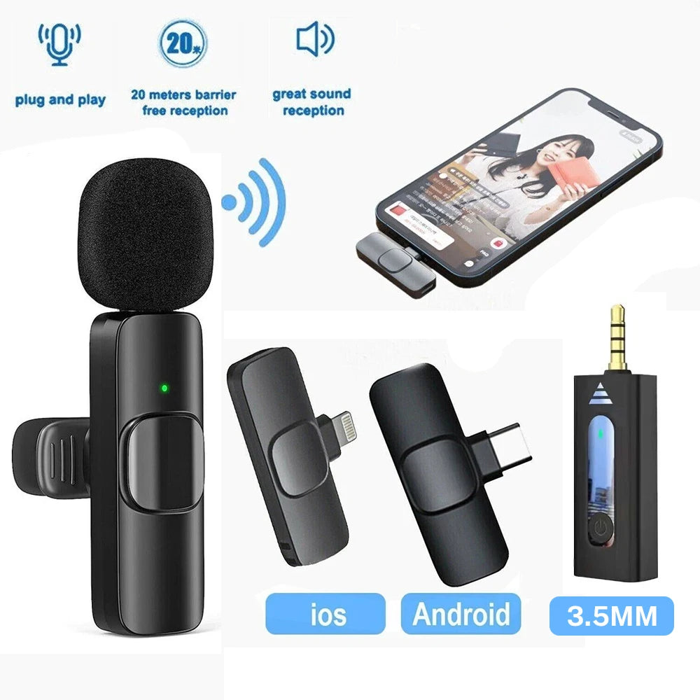 Wireless Lavalier Microphone – Mini Mic for iPhone, Android & Laptop, Live Streaming, Gaming & Recording