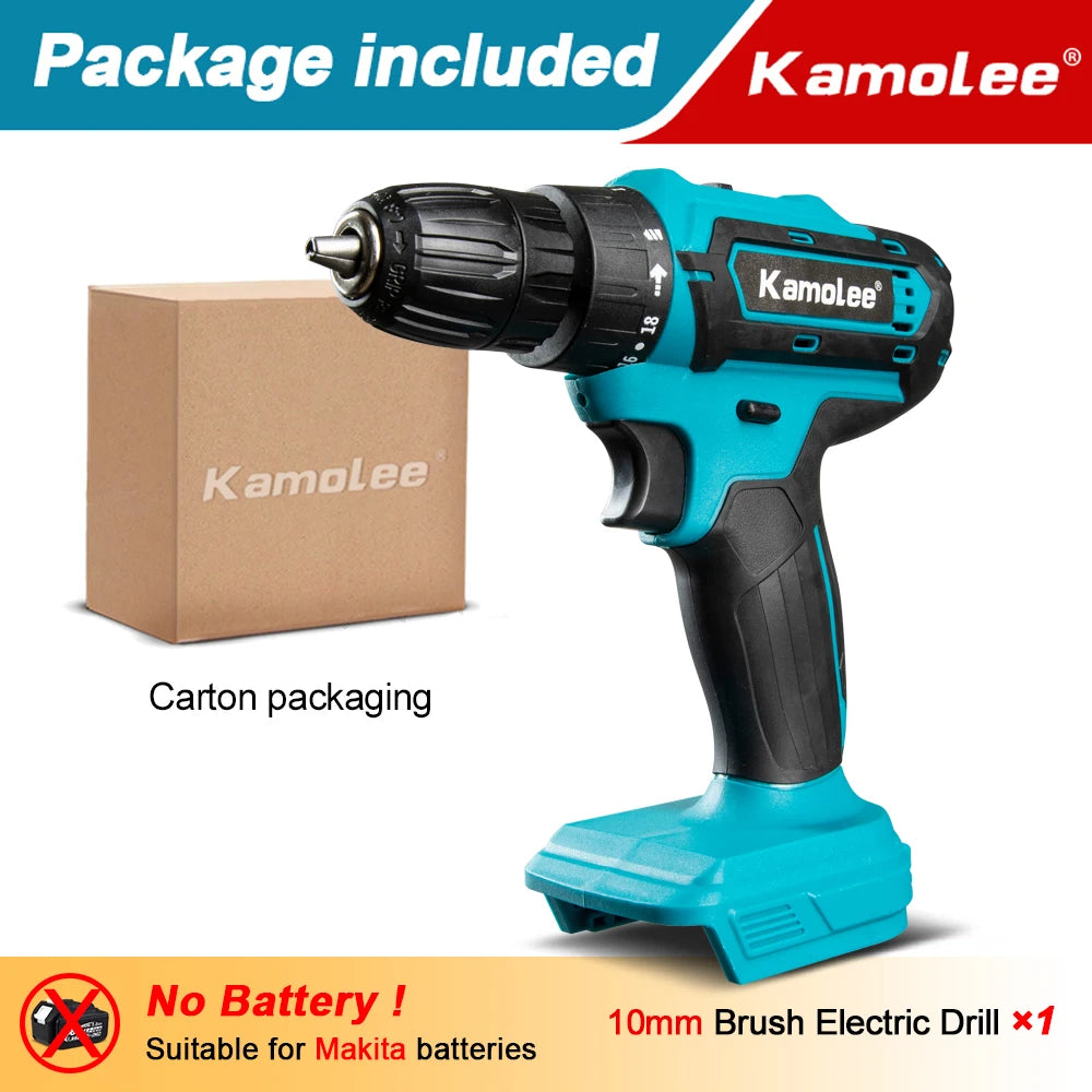 Kamolee Cordless Impact Drill for Makita 18V – 13mm/10mm Chuck