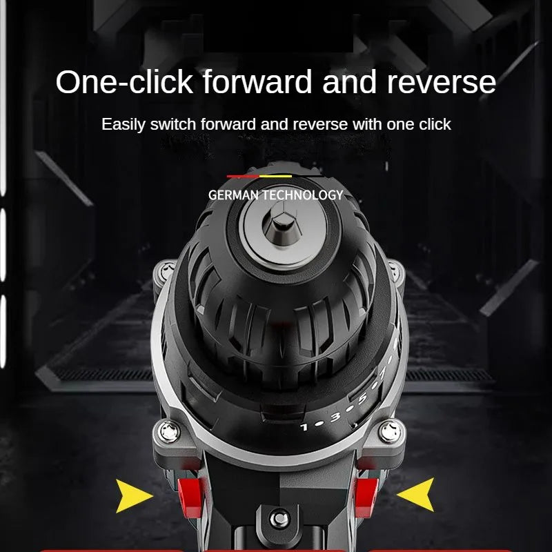 Industrial grade brush electric drill,  screwdriver, self-locking metal clamp, wireless power driver, DC lithium-ion bat