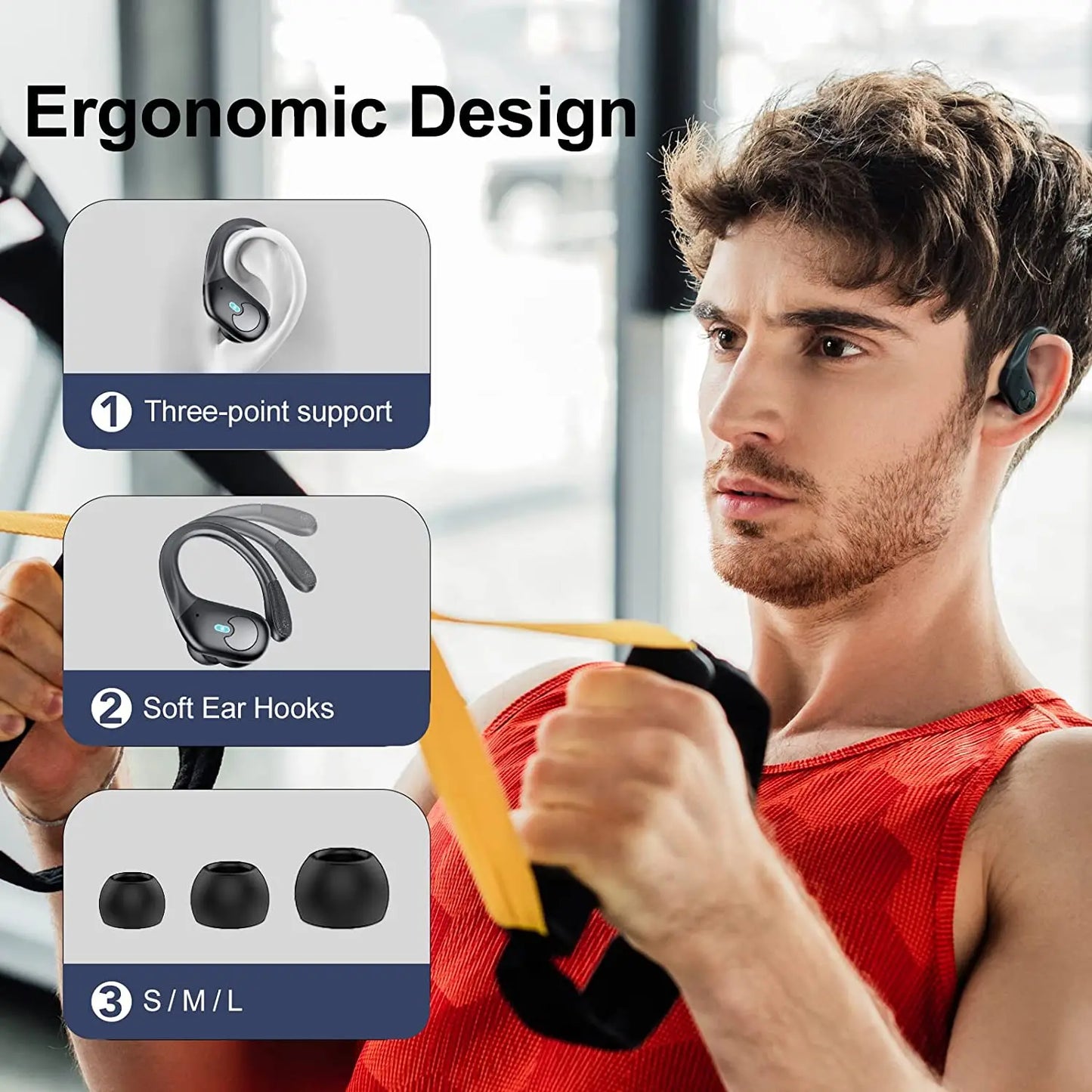 BX30 Earphones TWS Bluetooth 5.3 Wireless Sports  LED Digital Display HiFi Stereo Noise Reduction with HD Mic