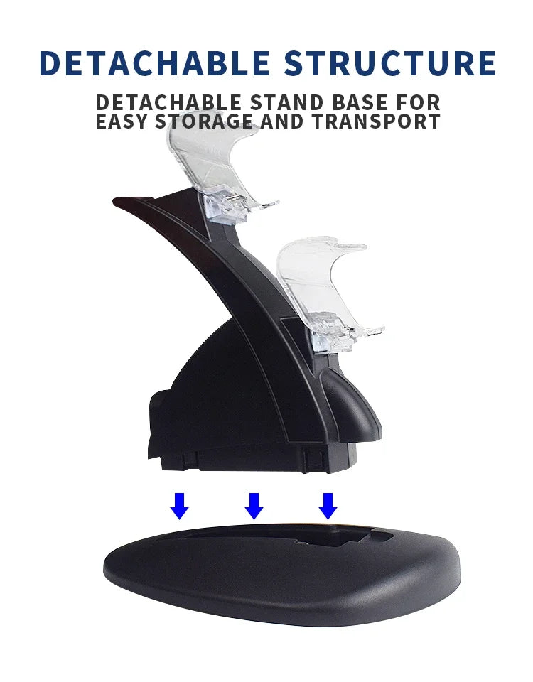 Dual USB Charging Dock for PS4 – LED Charger Station for DualShock 4 / Slim / Pro Controllers
