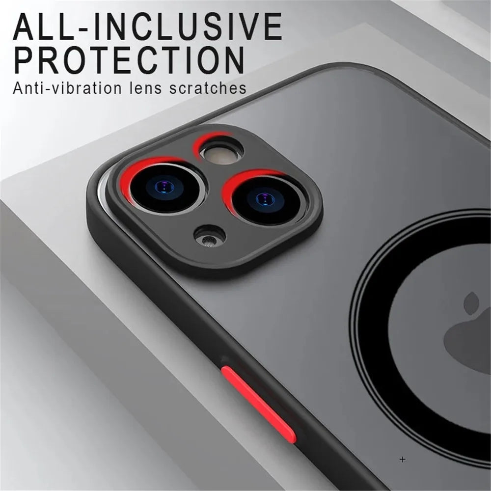 For Magsafe Wireless Charge Case For iPhone 17 Air 15 14 13 12 11 16 Pro Max Mini 16 Plus Magnetic Shockproof Armor Phone