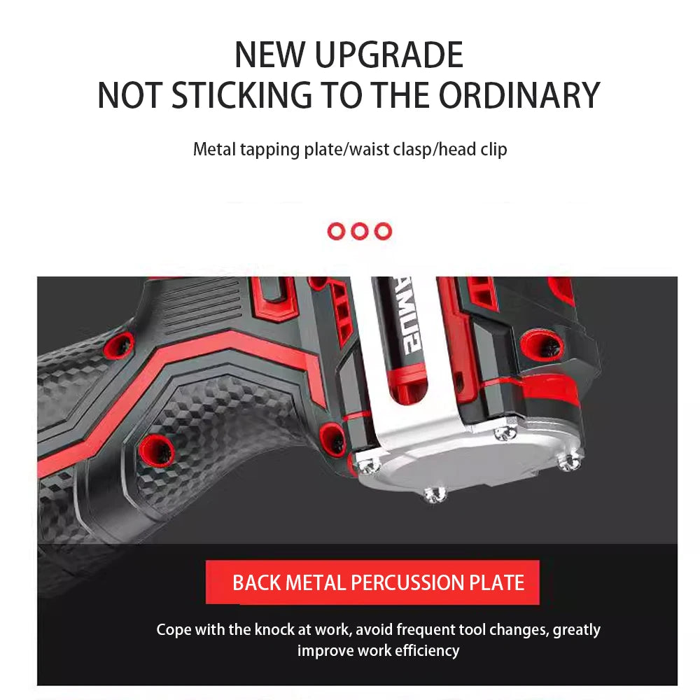 PINTUDY 16.8V Brushless Cordless Impact Drill with Metal Ratchet Chuck