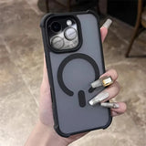 Matte Translucent for Magsafe Phone Case for iPhone 17 16 15 14 13 12 11 Pro Max Magnetic Wireless Charging Shockproof