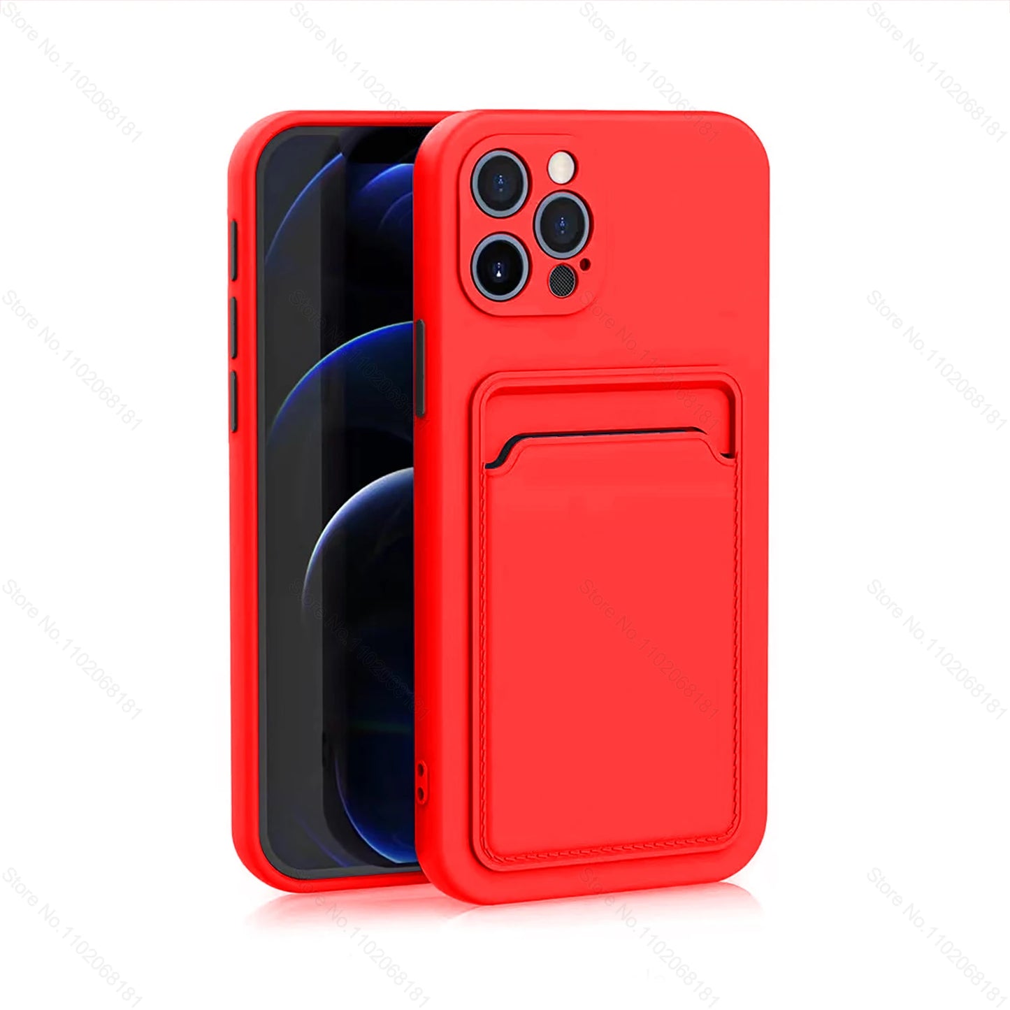 Luxury Silicone Card Holder Wallet Case For iPhone 15 14 13 12 11 Pro Max Plus Shockproof Phone Slot Cover Accessories