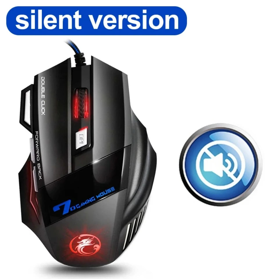 Wired Gaming Mouse Gaming Computer Mouse RGB Backlit Ergonomic Mouse Silent Rear Mouse LED 7 Button USB