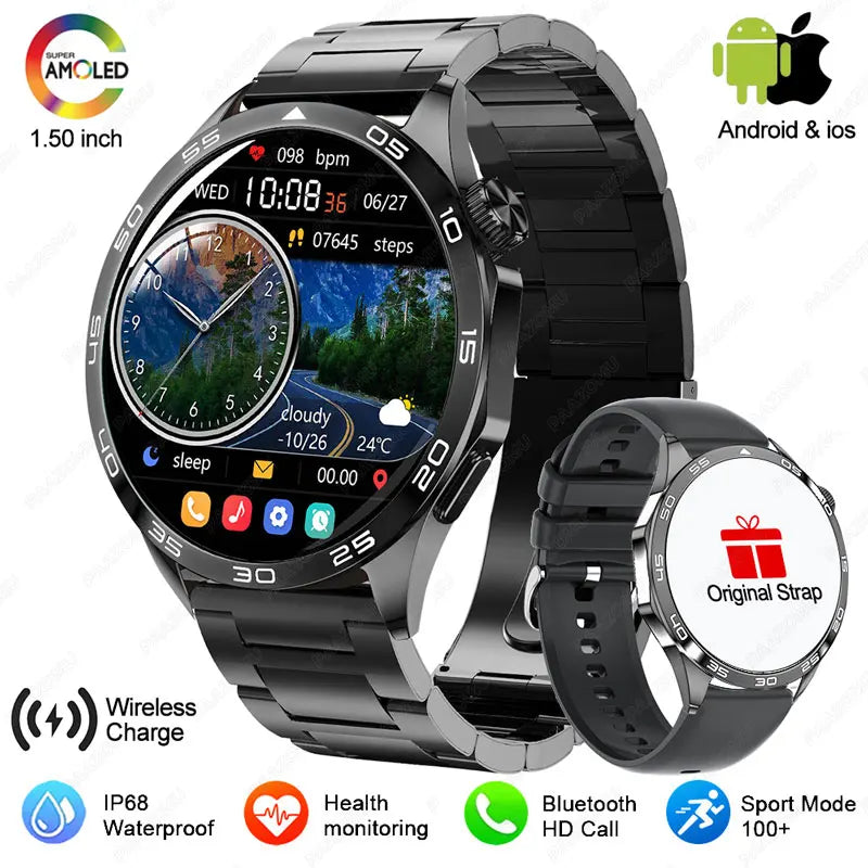 2025 New For Huawei Smart Watch Men Watch 4 Pro+ 1.50 Inch HD Screen Bluetooth Call Health Monitoring New Watch 4