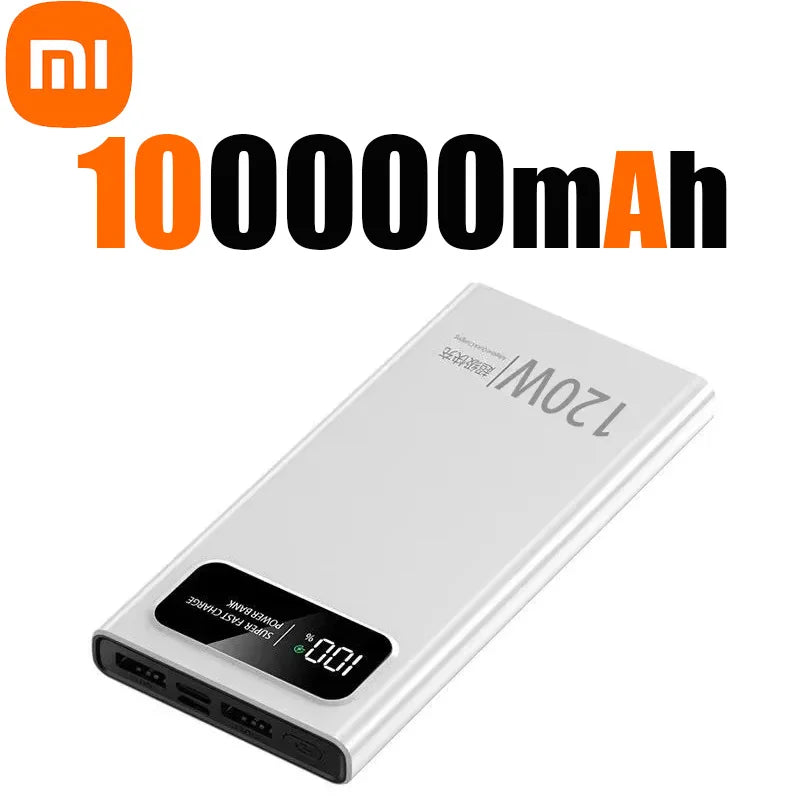 Xiaomi 200000mAh Power Bank 120W Super Fast Charging Battery High Capacity Digital Display For iPhone Samsung Huawei