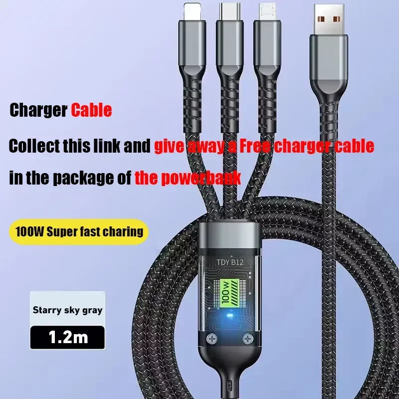 2025 New 20000mAh Power Bank External Battery Large Capacity Fast Charging Portable for Samsung IPhone Xiaomi Powerbank