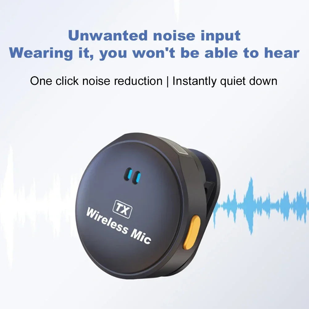 Wireless Magnetic Lapel Microphone – 164ft Range, 40H Battery with Charging Case for Video Recording