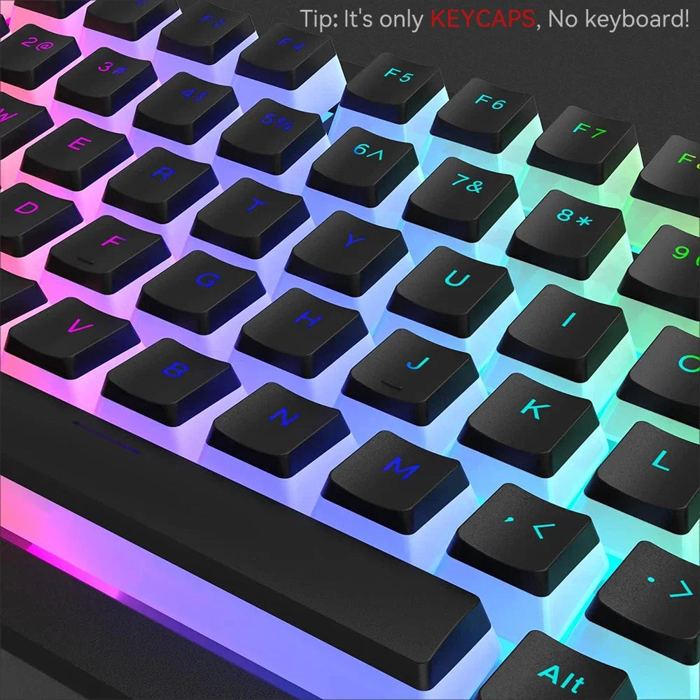 Pudding PBT Keycaps – 129-Key Double Shot Set for RGB Mechanical Keyboards (60%/80%/100%)
