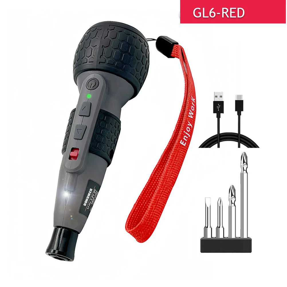 Powerful Mini Electric Screwdriver Drill 3-Level Torque Type-C LED Light Pen-Style Home maintenance Easy for Beginners
