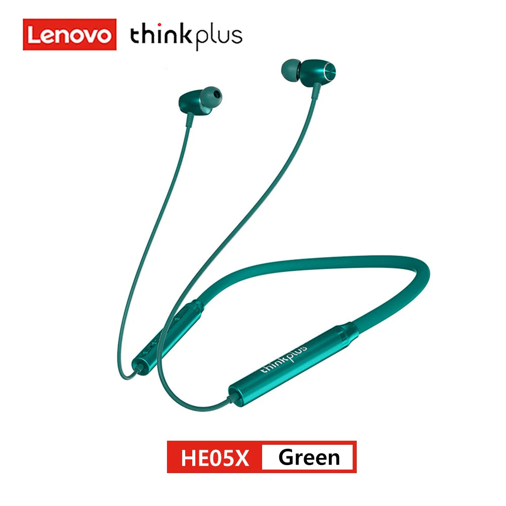 100% Original Lenovo HE05X Bluetooth 5.0 Earphones Waterproof Wireless HIFI Sound Magnetic Neckband X8H Sports