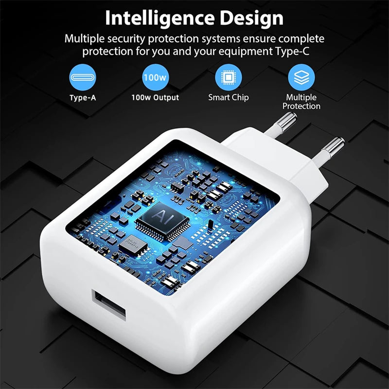 100W SuperVOOC USB Fast Charger USB Type-C for Oneplus 13, 12, 11, 10 Pro, 13r, 12r Nord CE 2, 3, 4 Lite, Ace 5 Pro