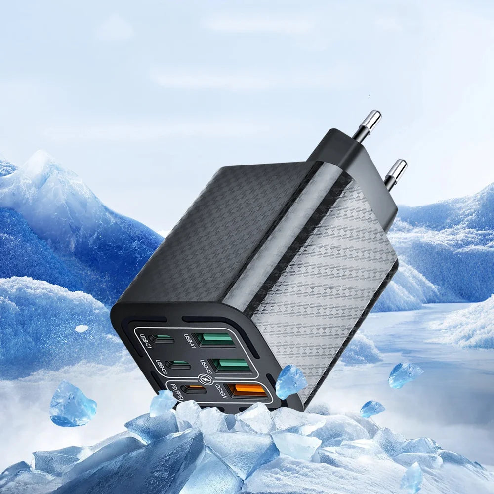 3PD+3USB 100W Wall Charger – QC 3.0 Fast Charging Adapter for iPhone, Samsung, Xiaomi & Huawei