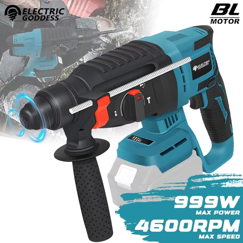 Electric Goddess Brushless Hammer – Forward & Reverse Concrete Multi-Function Tool