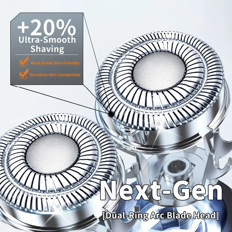 Dual-Head Electric Shaver – Intelligent Digital Display with Variable Speed Beard Trimmer