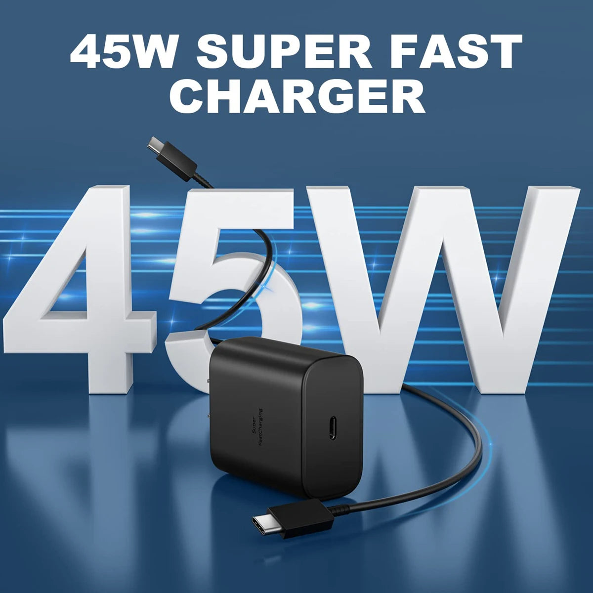 45W Charging For Samsung Galaxy S25 S24 S23 S22 Ultra S21 Plus Note 20 USB C Data Cable Portable Fast Charger Adapter