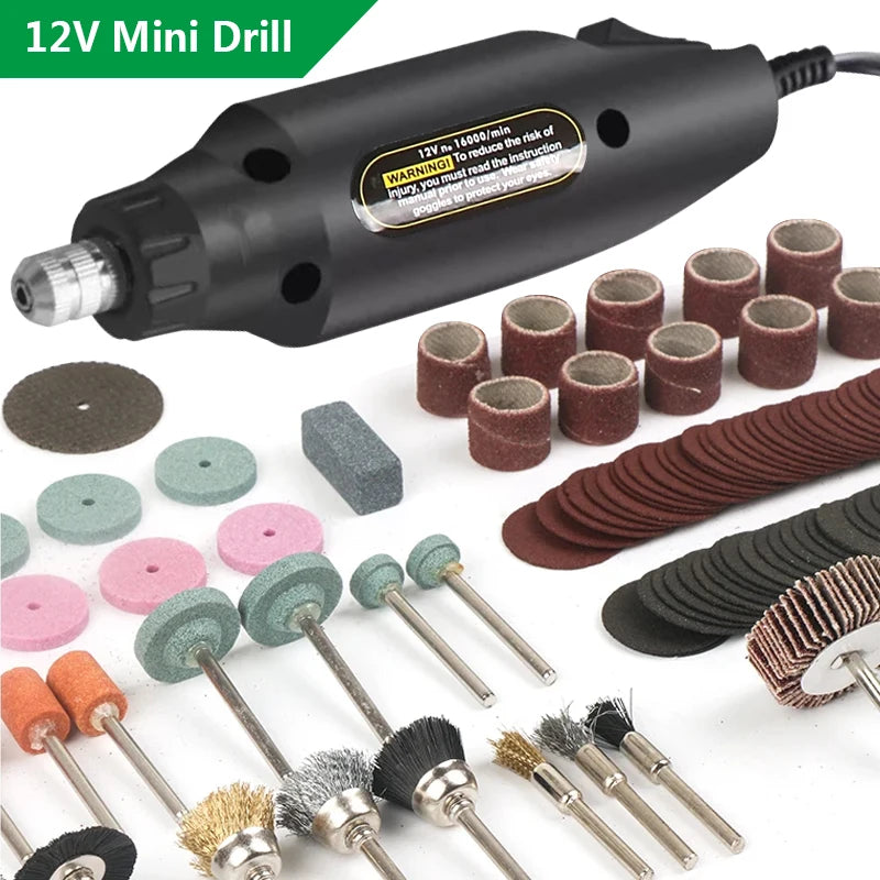 12V Mini Engraving Pen & Rotary Drill Tool Set