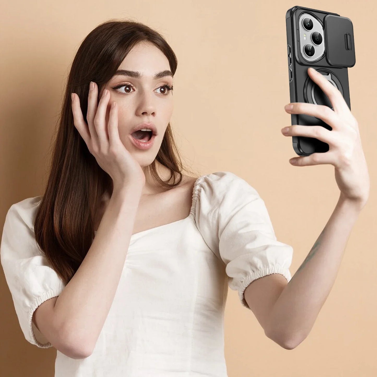 Shockproof Magnetic Case for Honor 400 Pro 5G Slide Camera Lens Ring Stand Protect Cover for Honor 400 Lite X9C Magic7