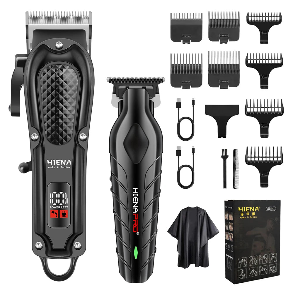 HIENA Professional Electric Hair Clipper – Rechargeable Beard Trimmer & Men’s Shaver Kit