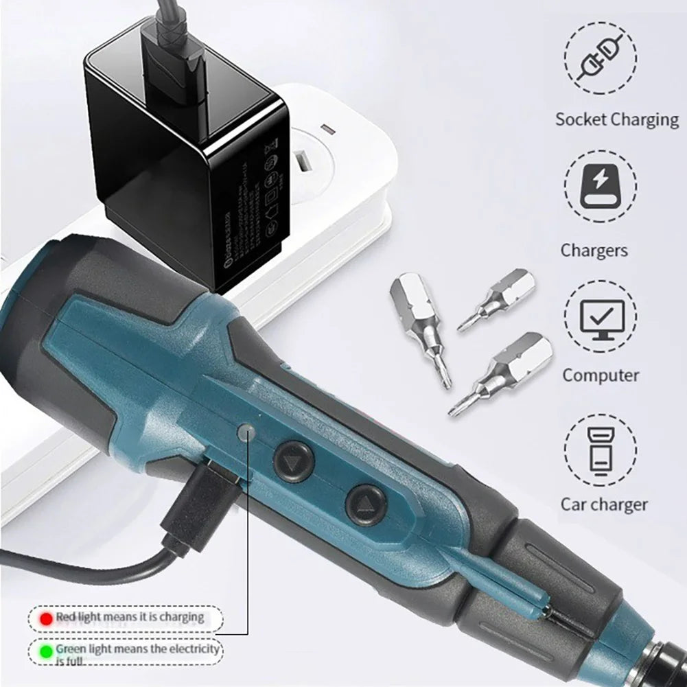 3.6V USB Rechargeable Electric Screwdriver – 200RPM, 2Nm Torque with Flashlight for Home & DIY