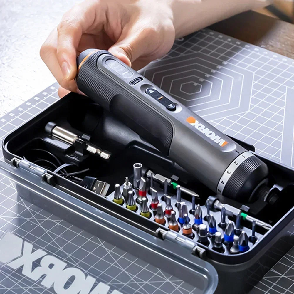 Elektrikli Tornavida Seti Worx 4V WX242 Akıllı Kablosuz USB Şarj Edilebilir Saplı 30 Bit