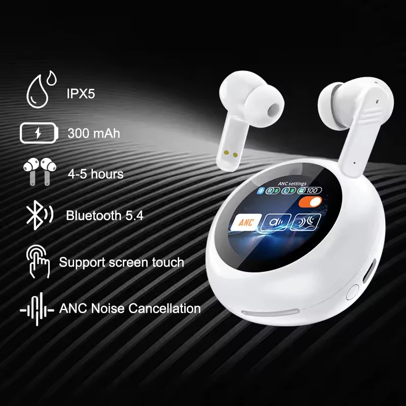 A18 Pro Wireless Bluetooth 5.4 Earphones Touch Screen Control Sports Waterproof Gaming Earphones with Microphone Earphones