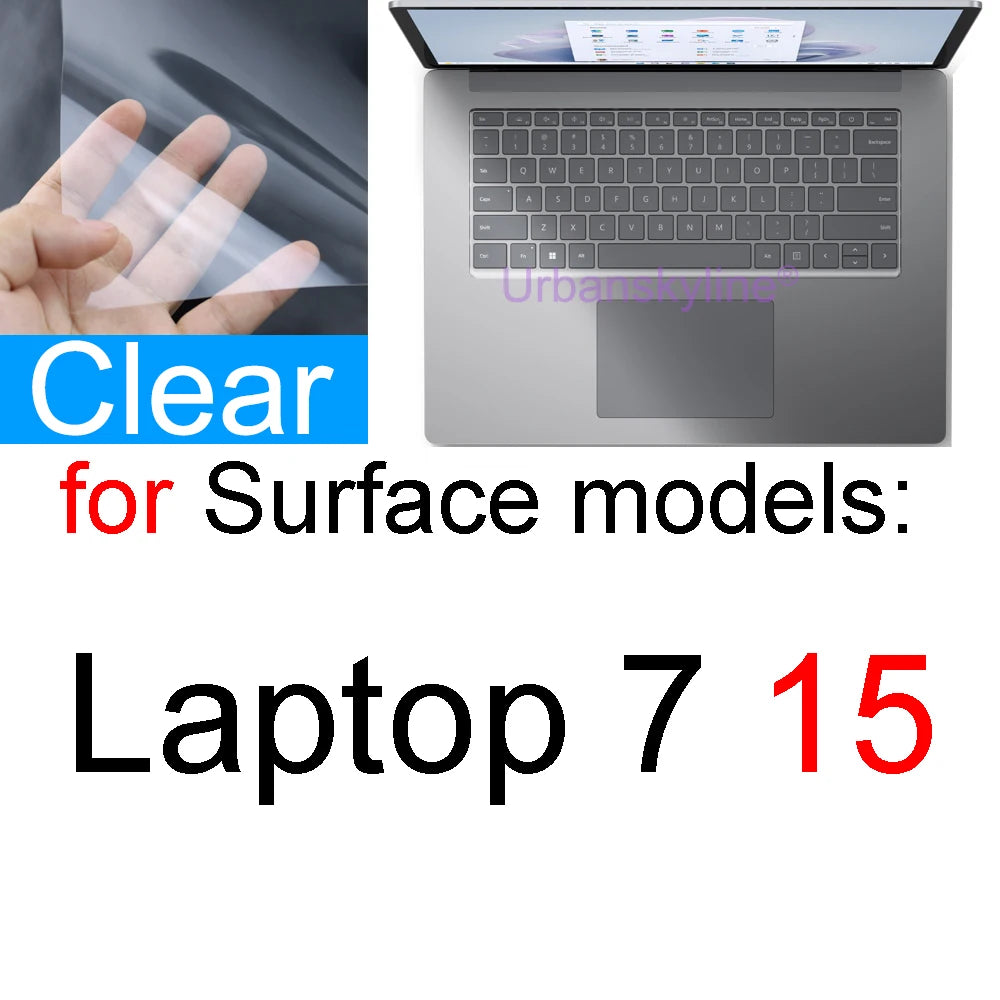 Screen Protector for Surface Pro 10 9 8 7 6 5 4 3 2 X for Microsoft Laptop 7 GO 3 Book 3 2 1 RT Film Clear Studio HD Skin Guard