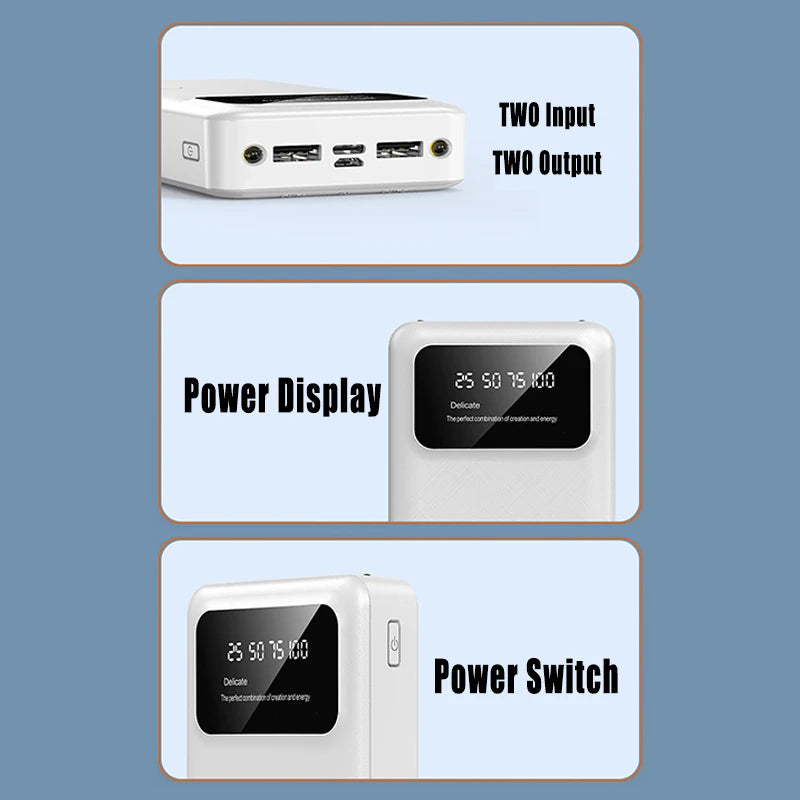 100000mAh Ultra Large Capacity Portable Power Bank With Fast Charging And LED Flashlight Function Suitable For IPhone Xiaomi