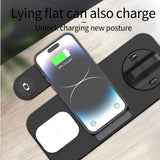 Foldable 6 In 1 Wireless Charger Stand For iPhone 15 14 13 12 11 X Apple Watch 8 7 6 5 4 3 2 Airpods Fast Charging Dock Station