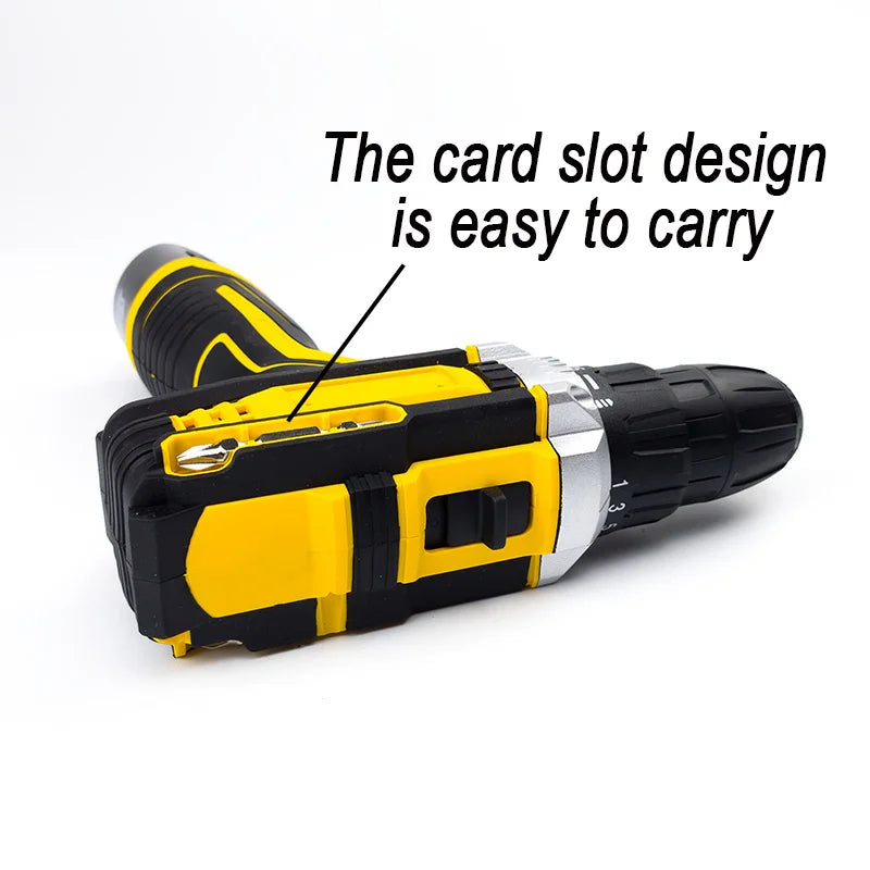 Lithium Electric Drill & Screwdriver Set with Accessory Box