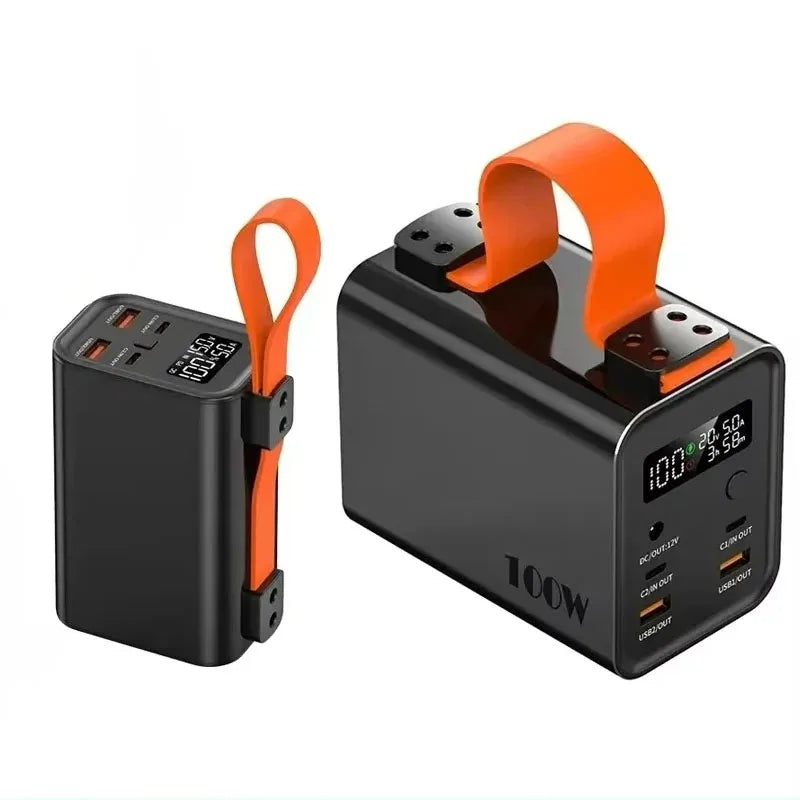 120000mAh 100W Fast Power Bank Portable USB C PD QC DC Large Capacity External Battery For iPhone Samsung Xiaomi Laptop