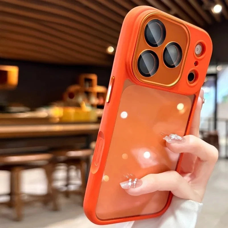 Luxury Hard Acrylic Transparent Case for iPhone 17 Air 13 14 15 16 17 Pro Max Plus 12 11 Lens Film Protection Shockproof