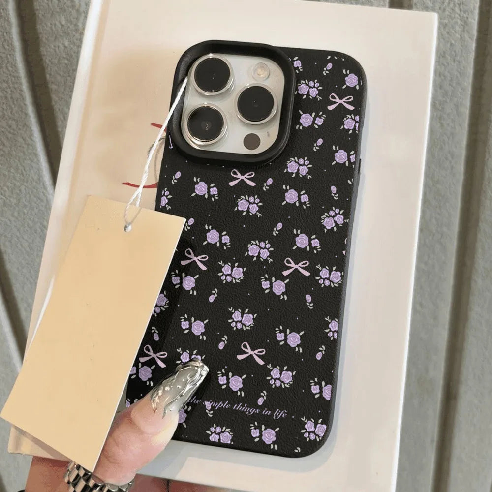 Flower Leather Phone Case For iPhone 15 Pro Max Case iPhone 11 12 13 14 16 17 Pro Max Plus 17 Air Shockproof Soft Silicone