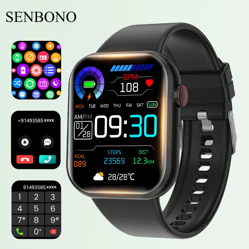 SENBONO Life3 Women Smart Watch Bluetooth Dials Call Health Monitor Watch Sport Waterproof Women for IOS Android