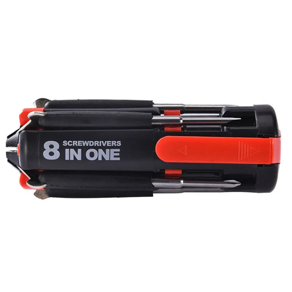 1PC 8 in1 multifunctional screwdriver with light, cross shaped, household industrial multi-purpose screwdriver