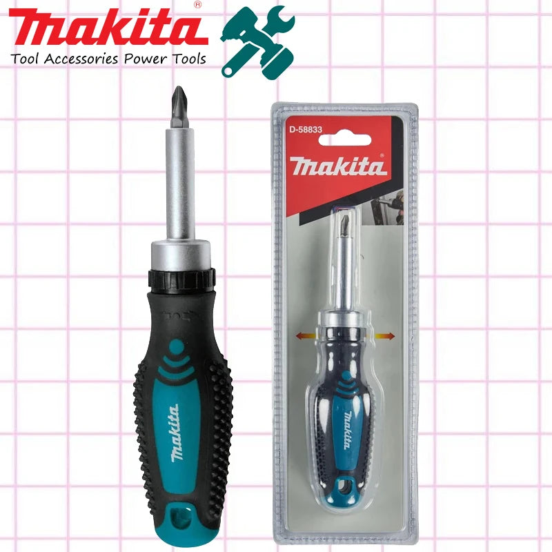 Makita D-58833 Ratchet Screwdriver 1/4" 25mm PH2 Positive Negative Magnetic Poles Screw Hand Tool Attachments