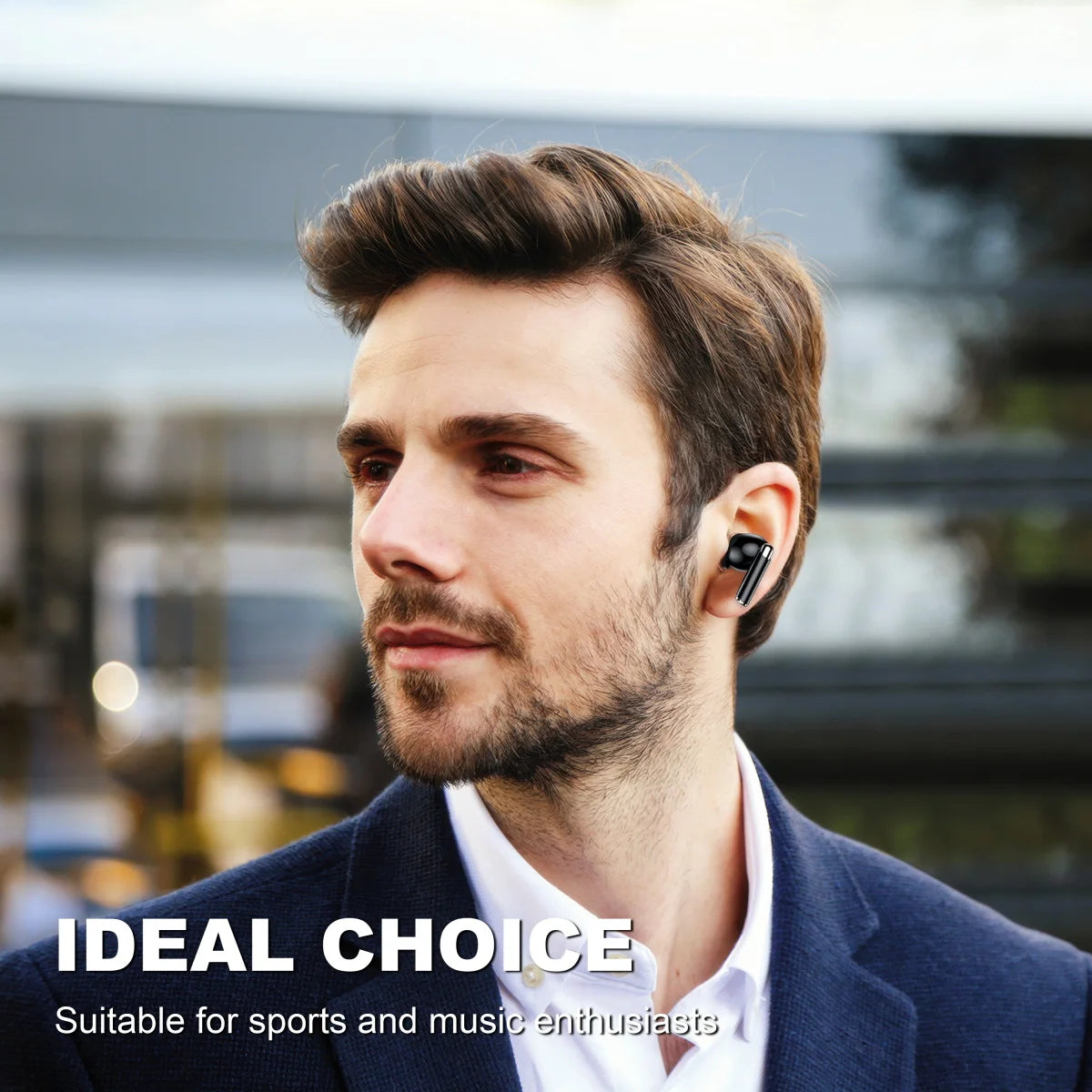 Bluetooth Headphones 5.3 Wireless Sports Headphones Anc+Enc Active Noise-Cancelling Wireless Earbuds Advanced Music Headphones