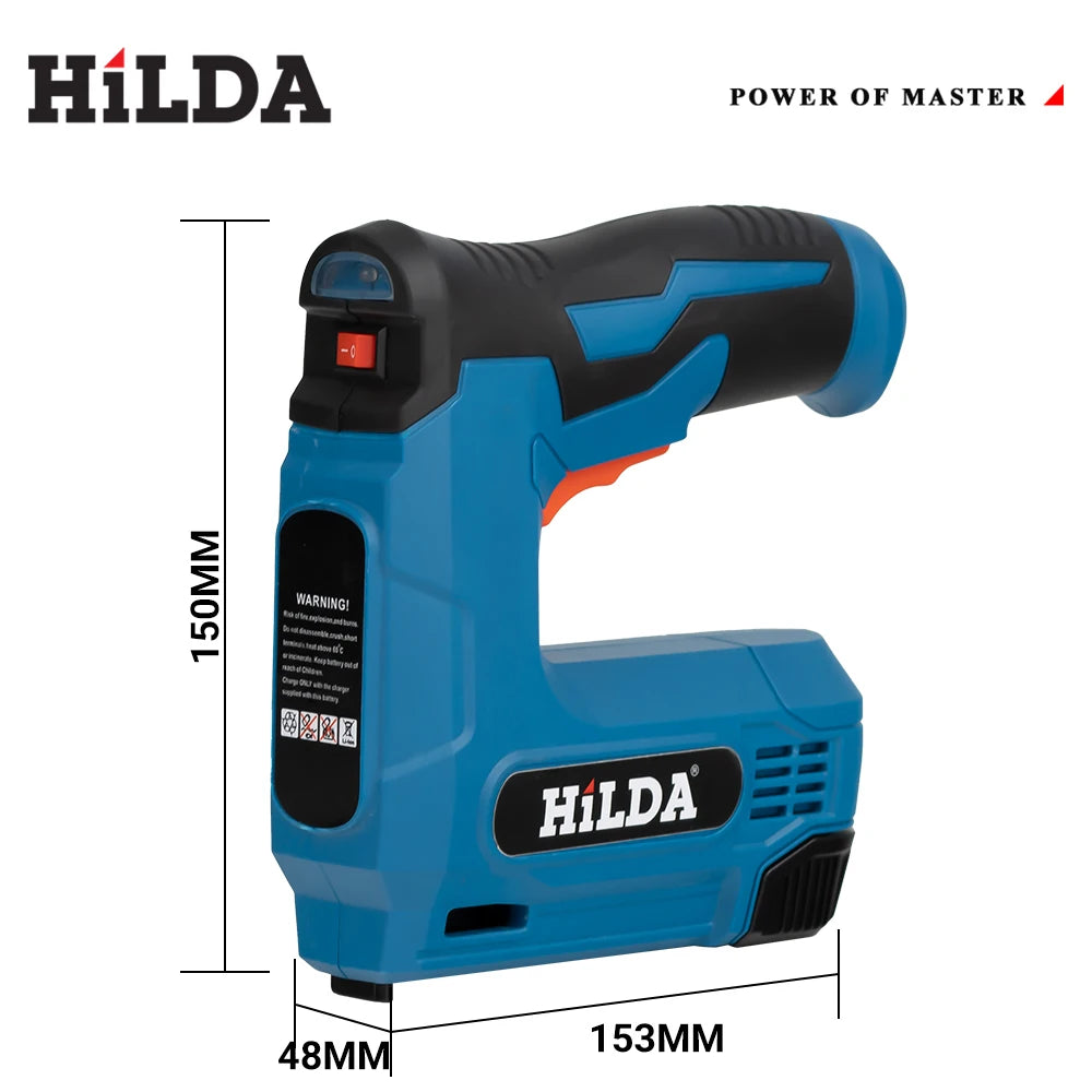 HILDA Pneumatic Nail Gun – Wooden Frame Stapler with 2000 Staples