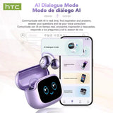 HTC NE32 Bluetooth V6.0 Ear Clip Earphones LCD Touch Screen AI Translator  Noise Reduction Wireless Sports