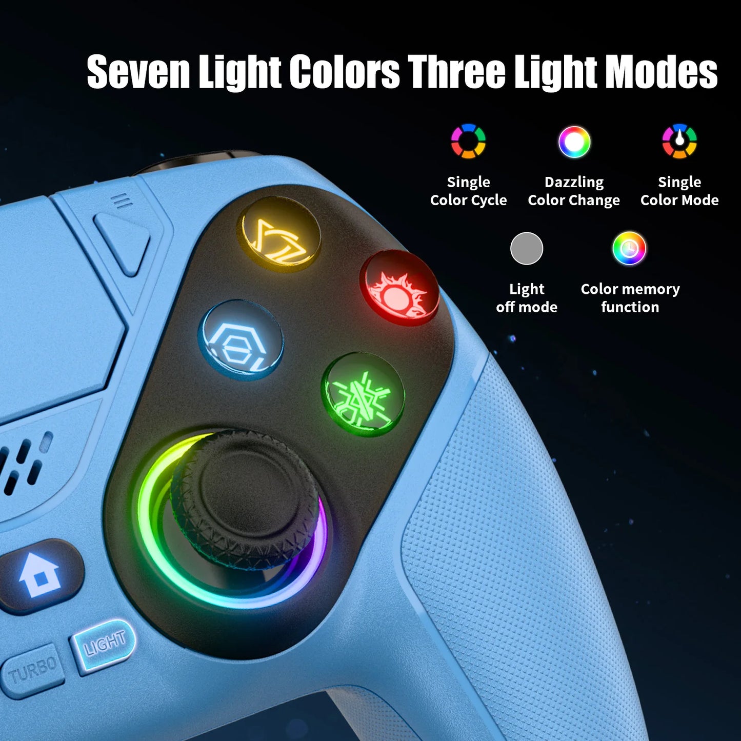Wireless Gamepad For Ps5/Ps5 Pro/Ps5 Slim/Pc With Hall Joystick Dual Vibration Bluetooth Controller Turbo Dual Sense Programmin